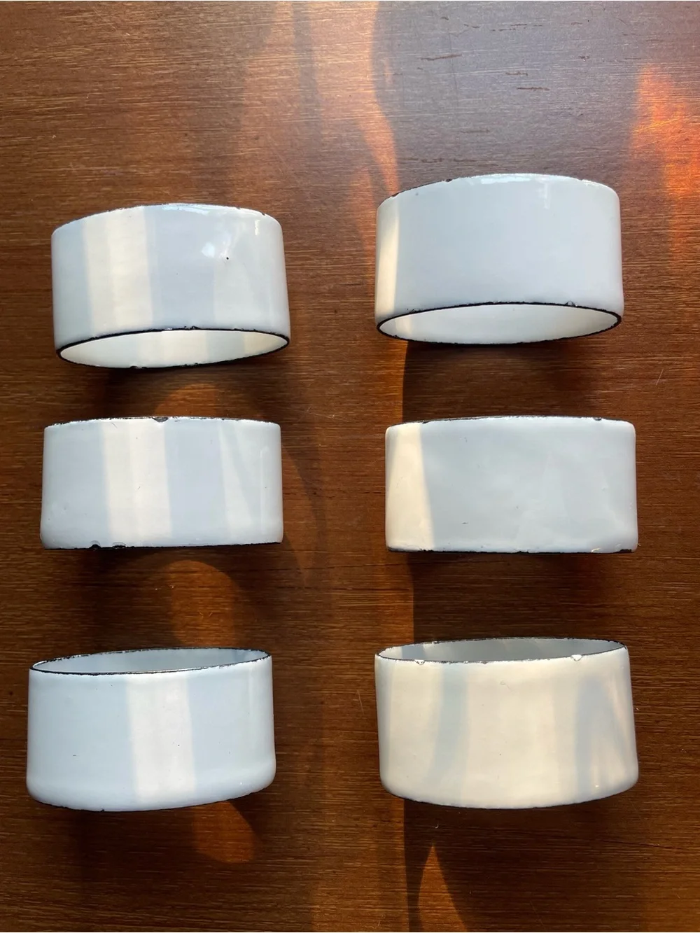 Katarina Brieditis for IKEA Set of 6 HEDER Napkin Rings Blue & White Enamel